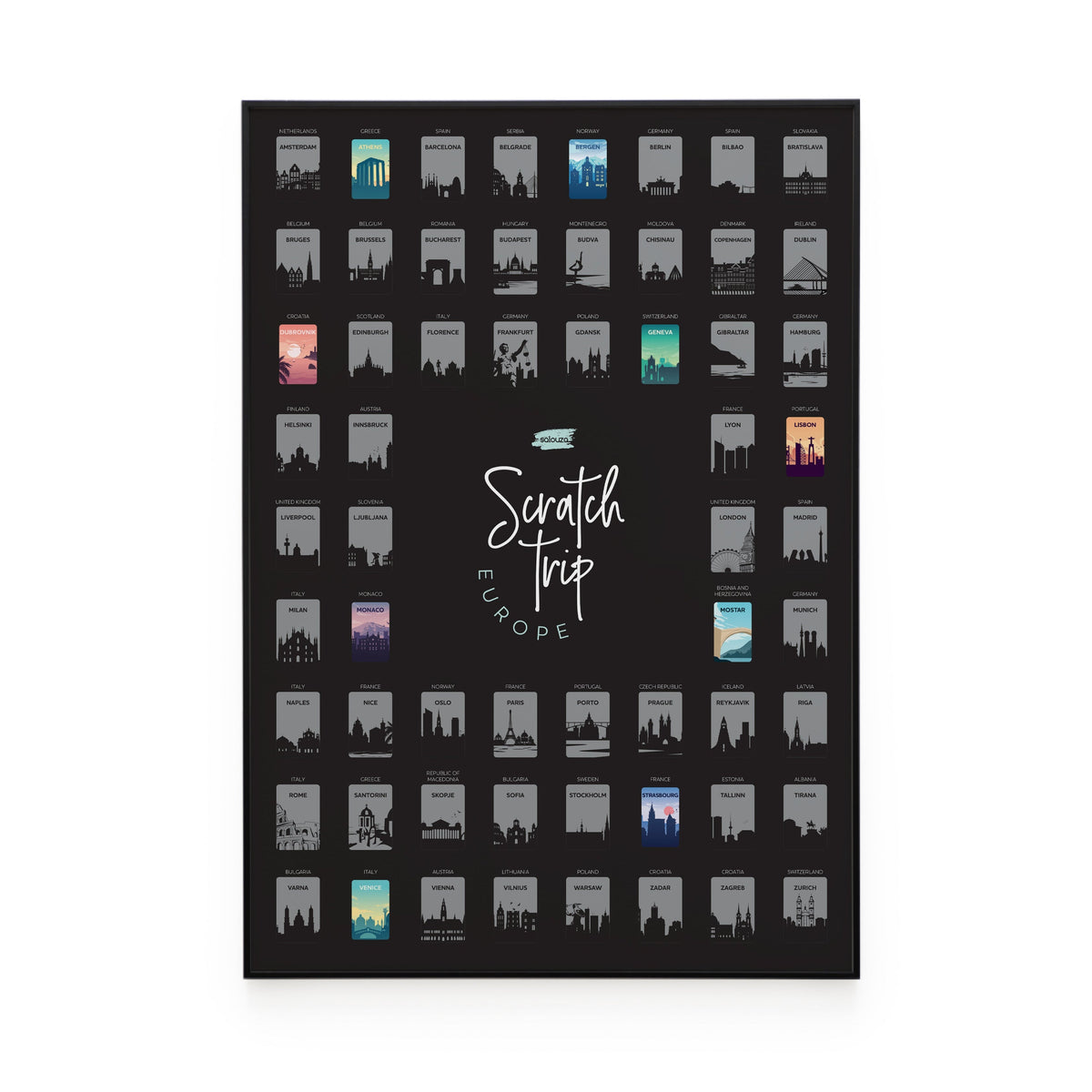 ScratchTrip Europe scratch-off poster
