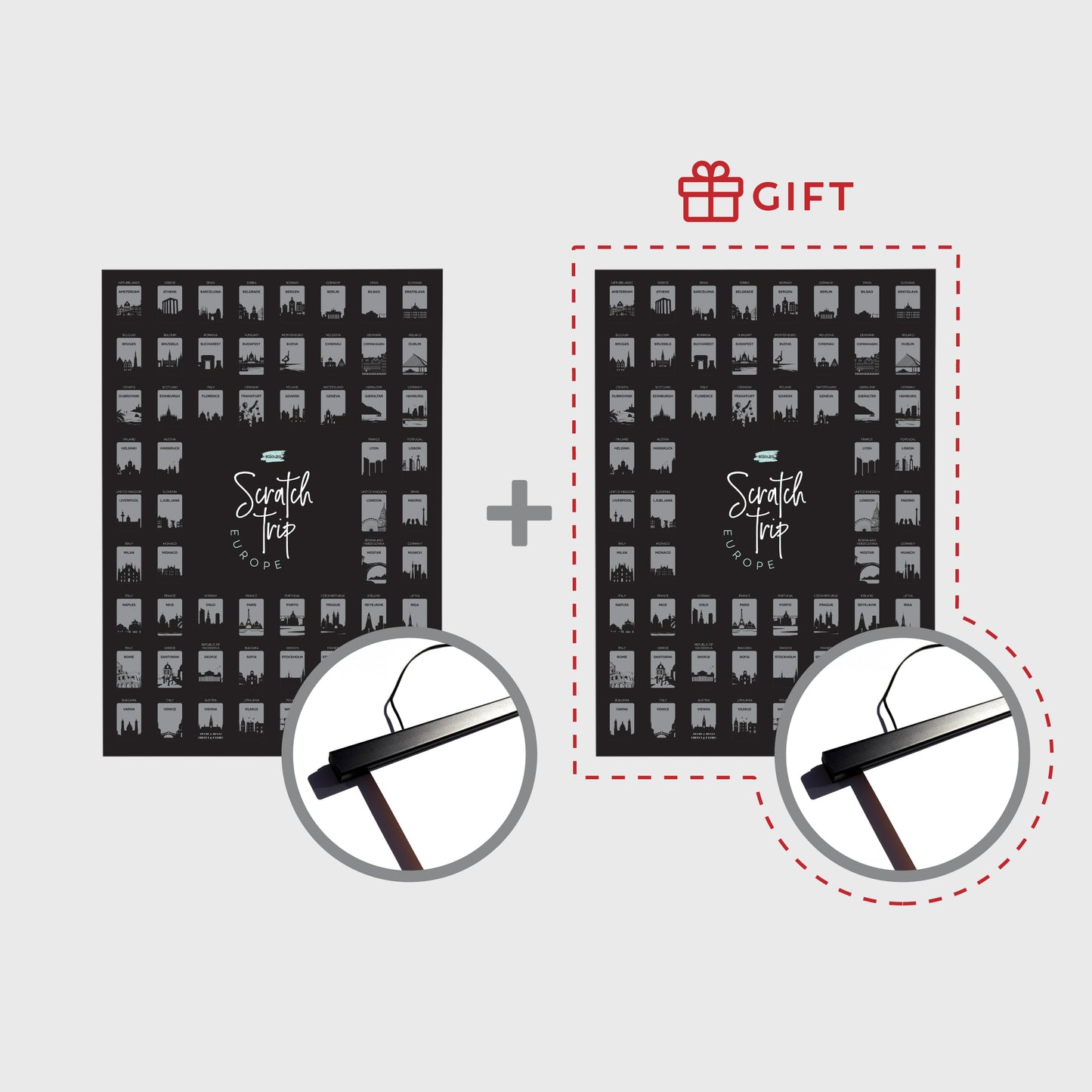 Scratch Off Poster "ScratchTrip - Europe" 1+1 gift