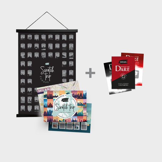 Scratch Off Cards and Poster set + Party game "Scratch and Dare"