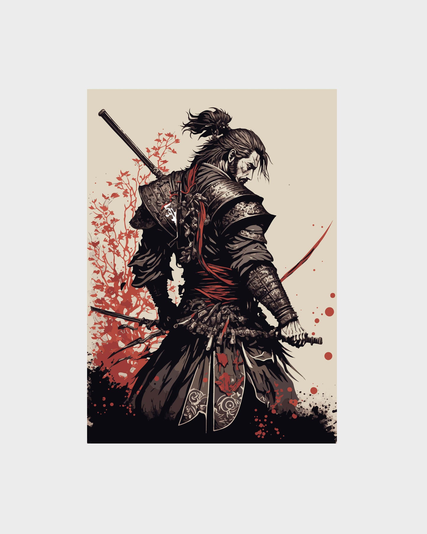 Funny UV varnish poster ,,Samurai"