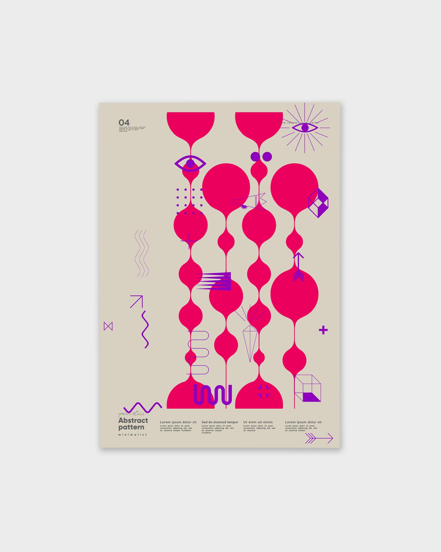 Funny UV varnish poster ,,Abstract pink"