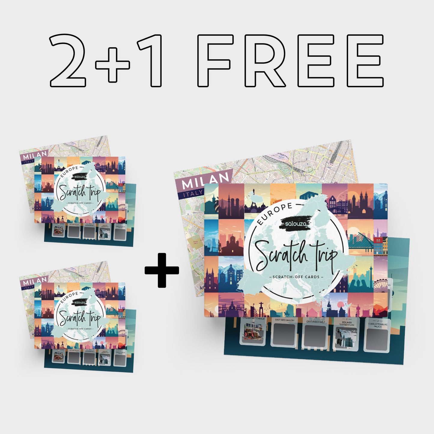 (2+1 Free) Scratch Off Cards - Bucket list - "Cities of Europe"